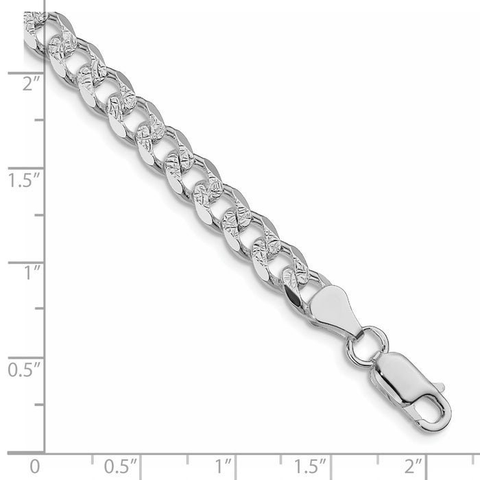 Buy Affordable 7mm Pav Curb Chain in Rhodium-Plated Sterling Silver-2