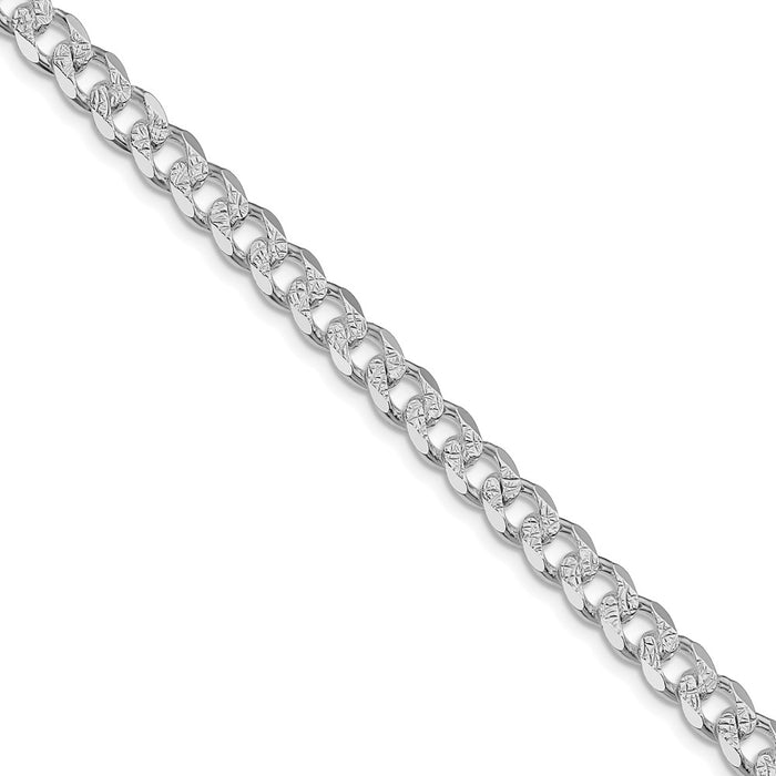Buy Stylish 7mm Rhodium-Plated Sterling Silver Pav Curb Chain - Luxury Value-1