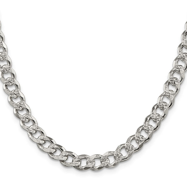 7.5mm Pavé Curb Chain in Sterling Silver - Style GR1-1033363