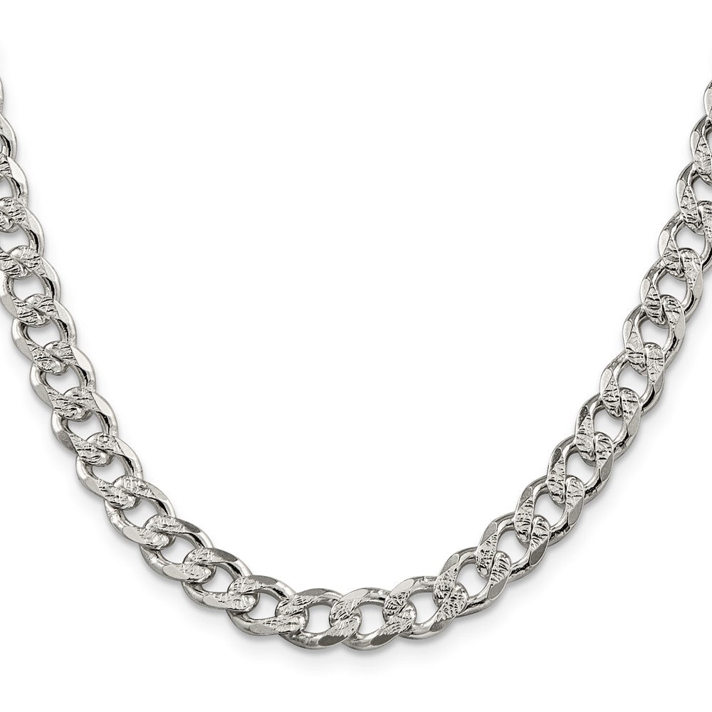 Buy Stylish 7.5mm Pav Curb Chain in High-Quality Sterling Silver