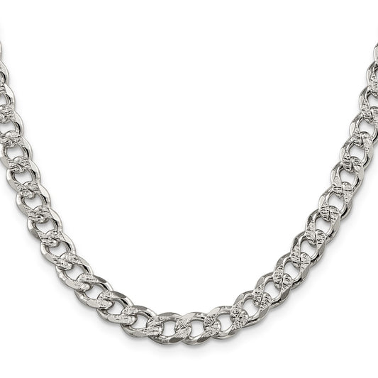 Buy Stylish 7.5mm Pav Curb Chain in High-Quality Sterling Silver