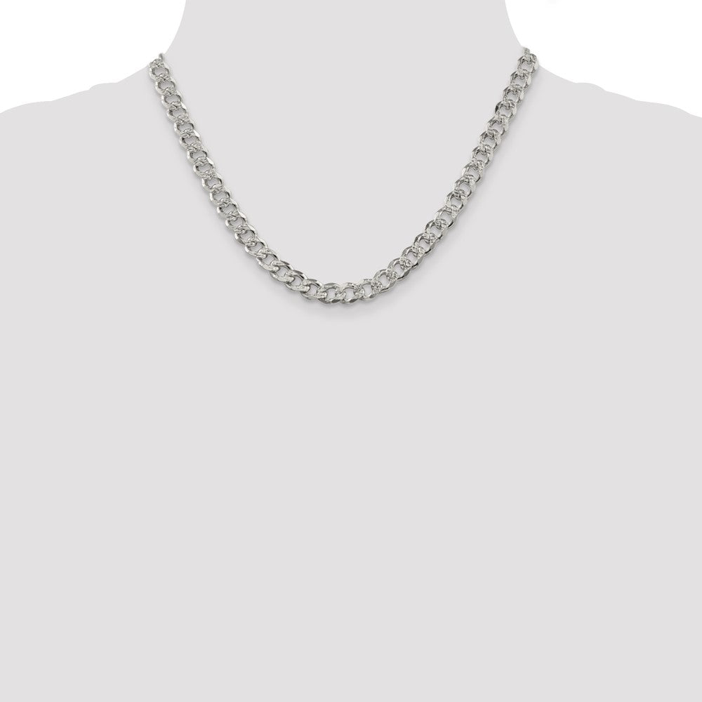 Exclusive 7.5mm Pav Curb Chain in Sterling Silver - Stylish & Affordable!