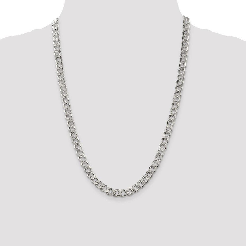 Buy Stylish 7.5mm Pav Curb Chain in High-Quality Sterling Silver | Value Offer