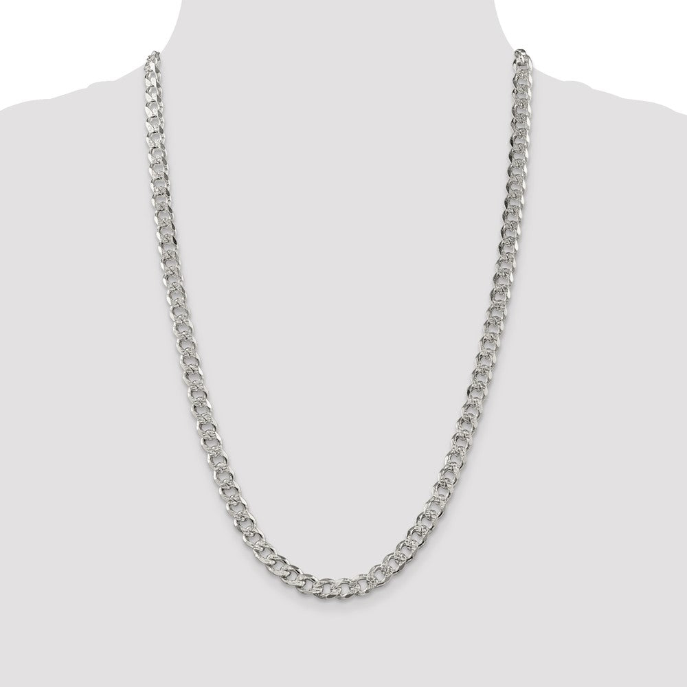 Buy Stylish 7.5mm Pav Curb Chain in High-Quality Sterling Silver