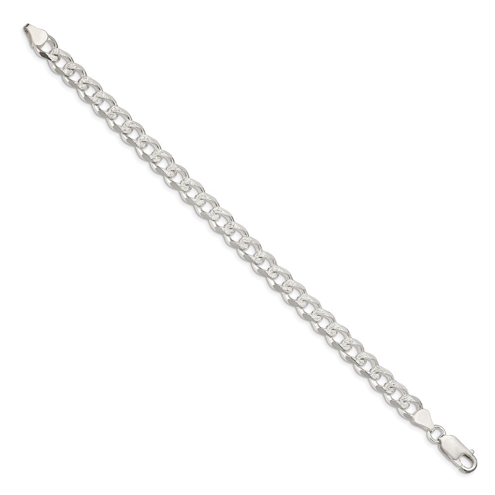 Buy Stylish 7.5mm Pav Curb Chain Necklace in High-Quality Sterling Silver
