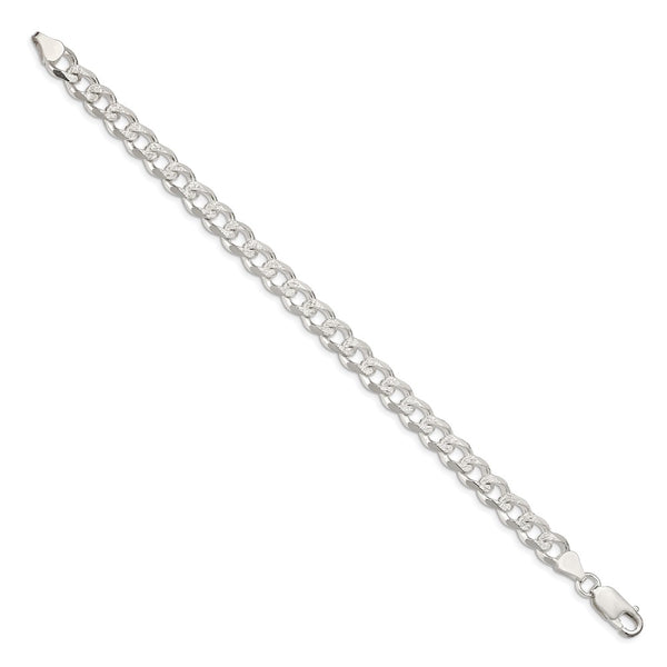 7.5mm Pavé Curb Chain Necklace in Sterling Silver