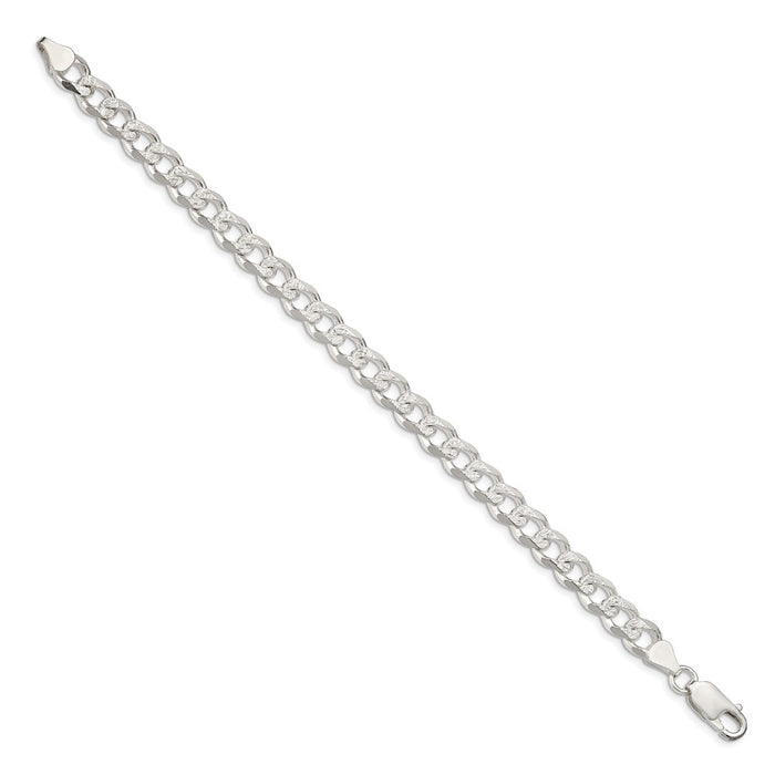 Buy Stylish 7.5mm Pav Curb Chain Necklace in High-Quality Sterling Silver-2