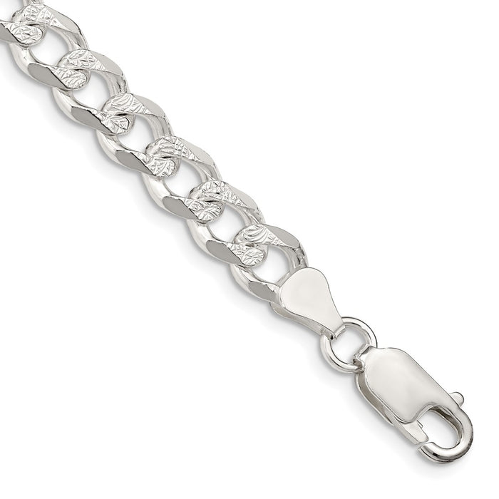 Buy Stylish 7.5mm Pav Curb Chain Necklace in High-Quality Sterling Silver-1