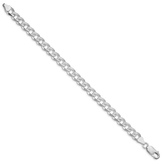 Buy Stylish Rhodium-Plated Sterling Silver 7.5mm Pav Curb Chain - Affordable Luxury