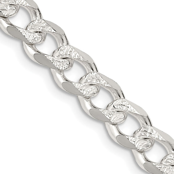7.5mm Pavé Curb Chain in Sterling Silver - Style GR1-1033363