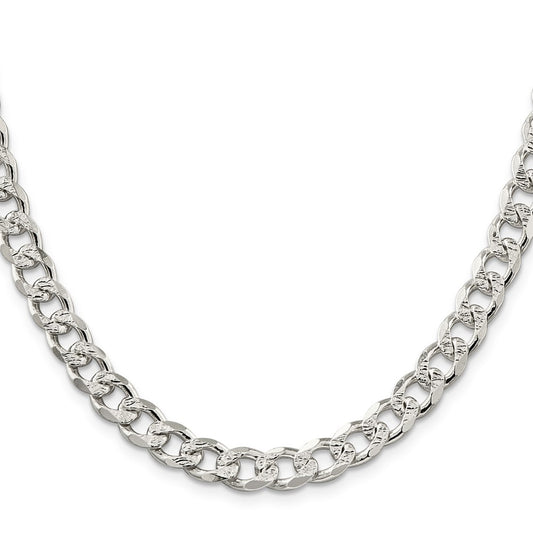 High-Quality Sterling Silver 8.3mm Pav Curb Chain - Stylish Value Accessory