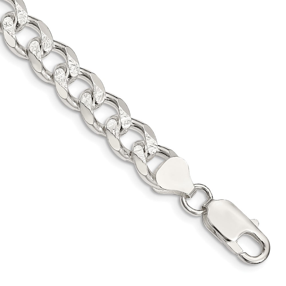 Exclusive 8.3mm Pav Curb Chain Necklace in Sterling Silver - Affordable Luxury