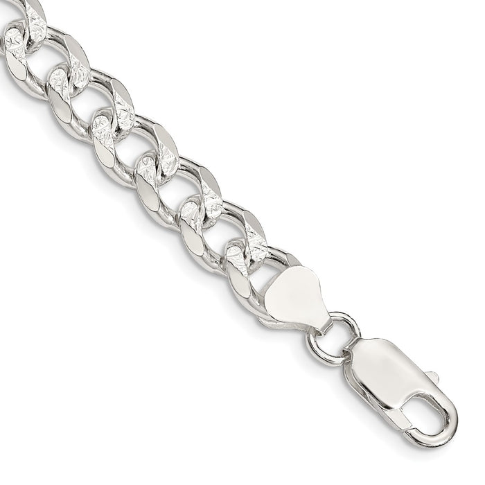 Exclusive 8.3mm Pav Curb Chain Necklace in Sterling Silver - Affordable Luxury-1