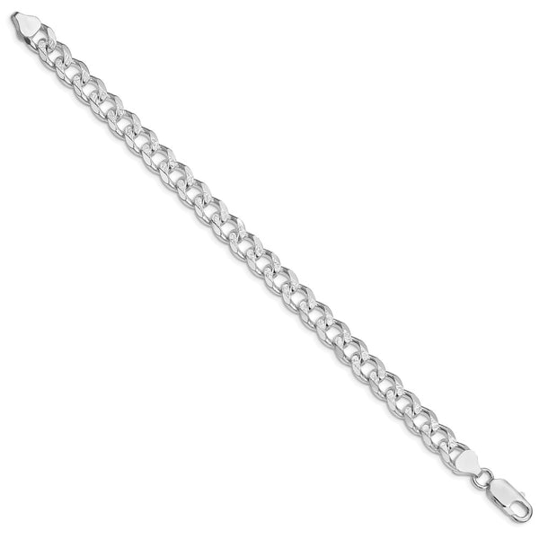 Rhodium-Plated Sterling Silver 8.3mm Pavé Curb Chain - Style GR1-1030063