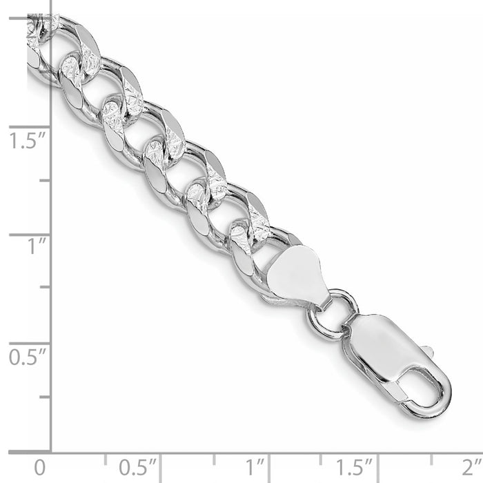 Stylish Rhodium-Plated Sterling Silver 8.3mm Pav Curb Chain - Buy Now!-3
