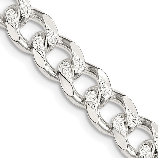 High-Quality Sterling Silver 8.3mm Pav Curb Chain - Stylish Value Accessory