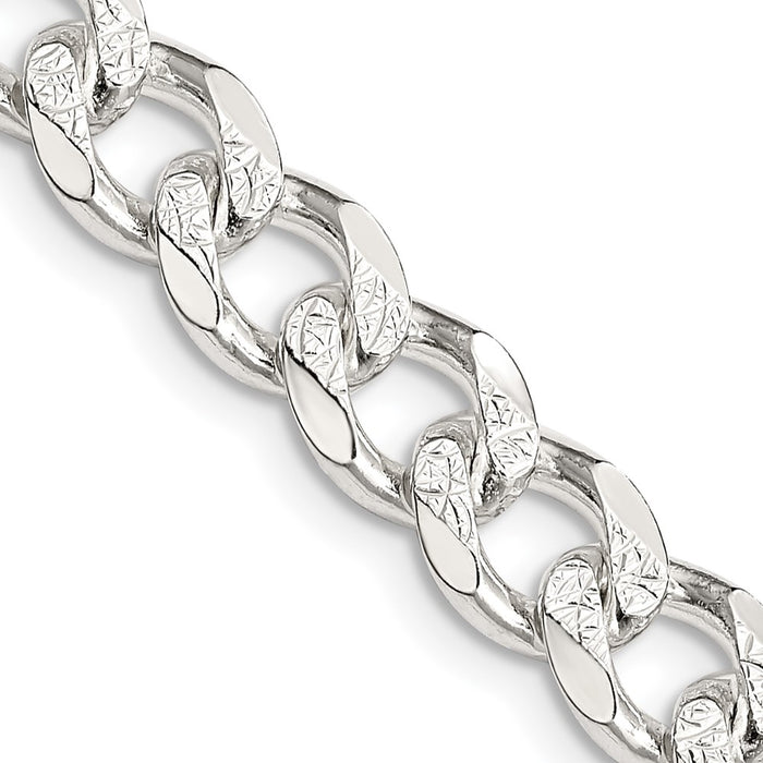 High-Quality 8.3mm Sterling Silver Pav Curb Chain Necklace - Stylish Value!-1