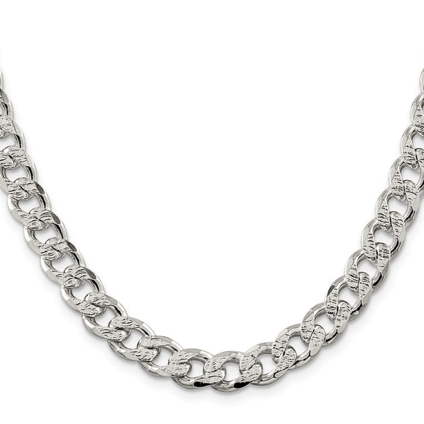 9.3mm Pavé Curb Chain Necklace in Sterling Silver - Style GR1-1032147
