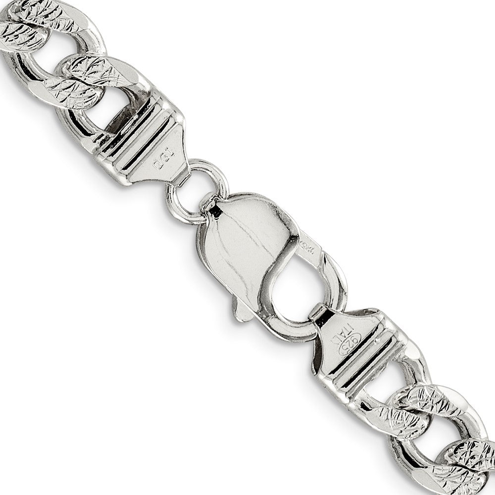 High-Quality 9.3mm Pav Curb Chain Necklace in Sterling Silver | Stylish Value