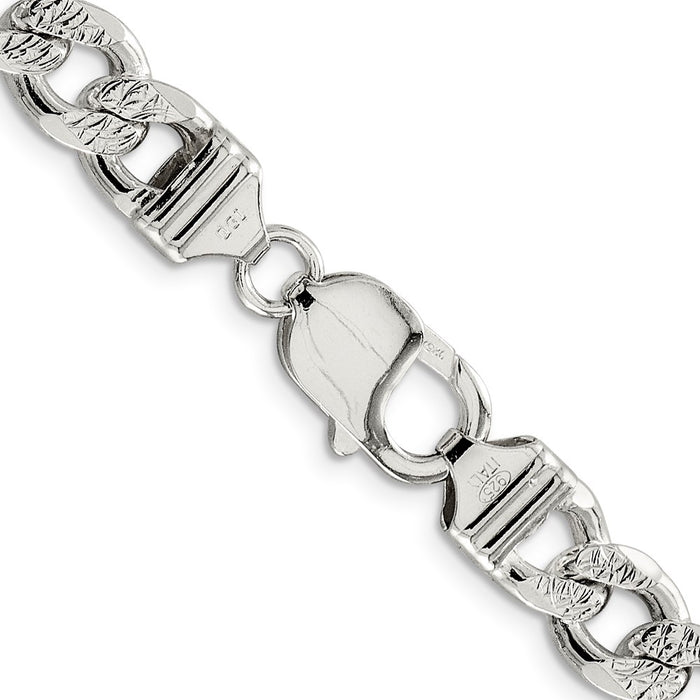 High-Quality 9.3mm Pav Curb Chain Necklace in Sterling Silver | Stylish Value-3