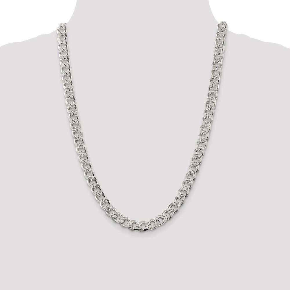 High-Quality 9.3mm Pav Curb Chain Necklace in Sterling Silver | Stylish Value