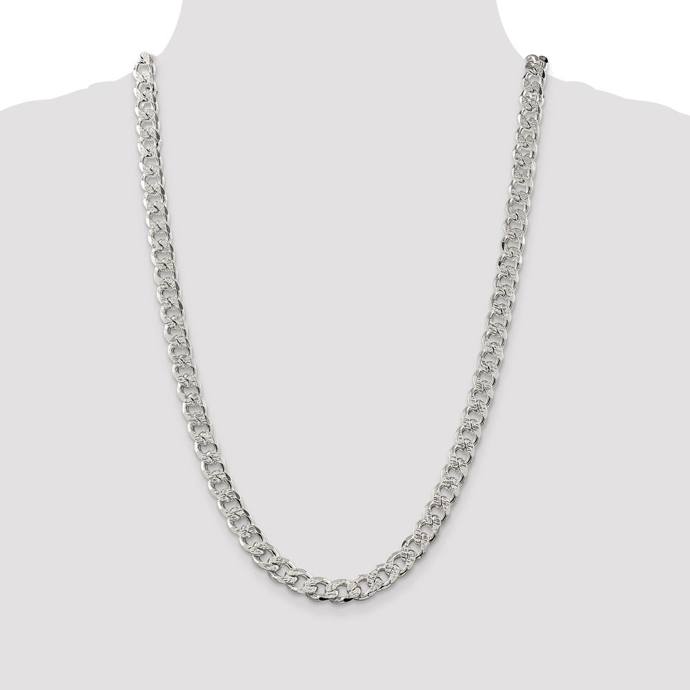 Buy Stylish 9.3mm Pav Curb Chain in High-Quality Sterling Silver - Affordable Luxury!
