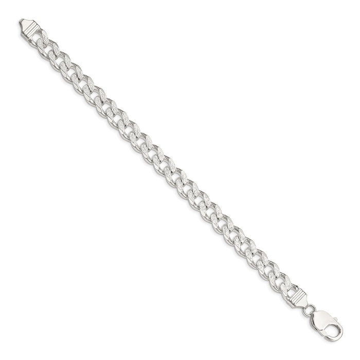 Buy Stylish 9.3mm Pav Curb Chain Necklace in High-Quality Sterling Silver-2