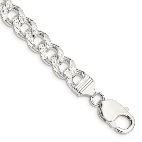 9.3mm Pavé Curb Chain Necklace in Sterling Silver - Style GR1-1030223