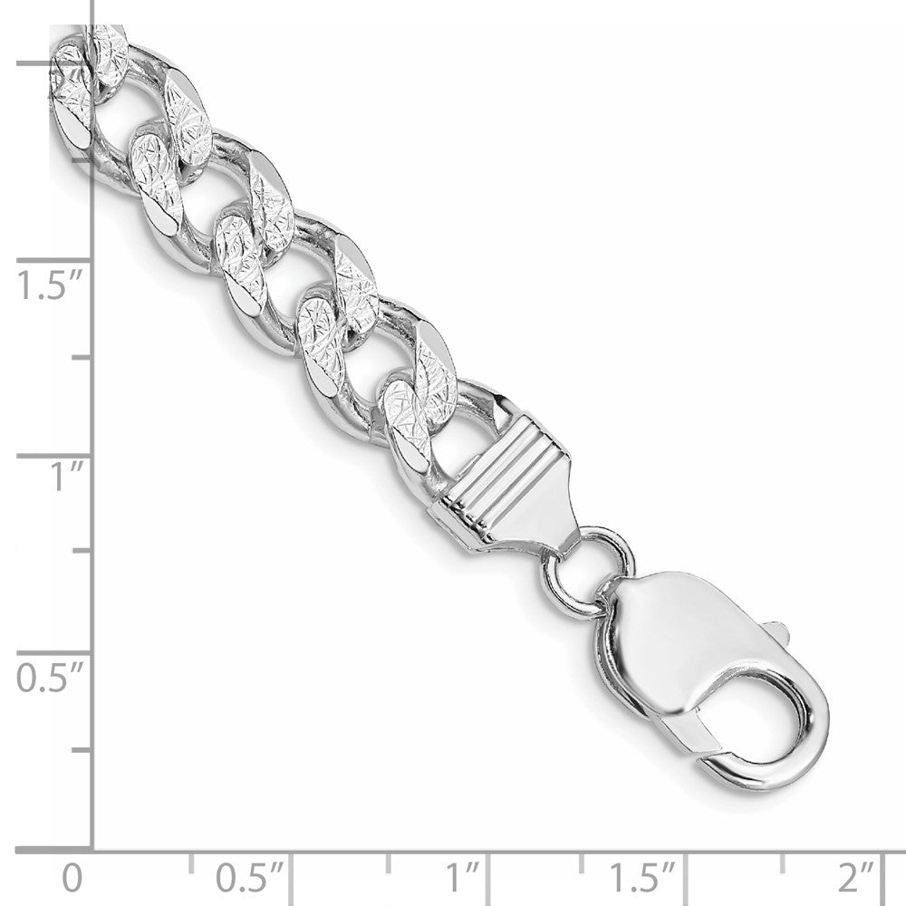 Buy Stylish Rhodium-Plated Sterling Silver 9.3mm Pav Curb Chain - Luxury!