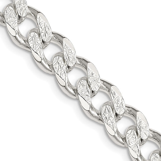Exclusive 9.3mm Pav Curb Chain in Sterling Silver - Stylish & Affordable Jewelry