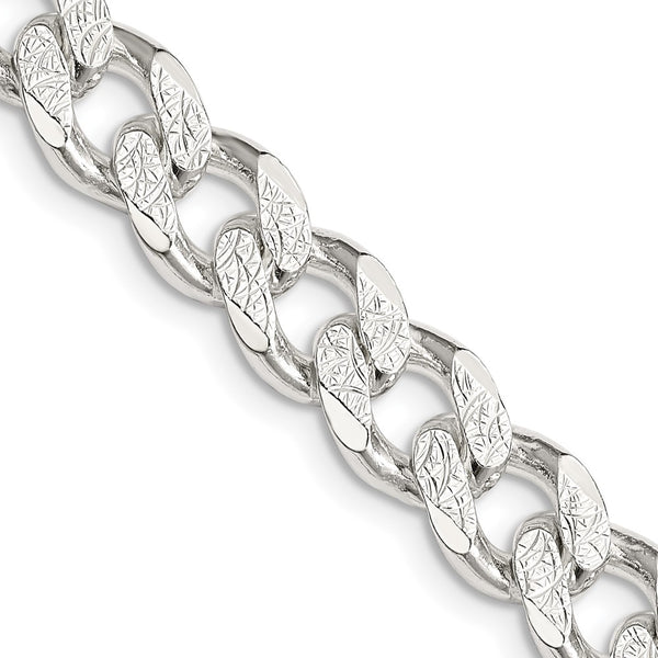 9.3mm Pavé Curb Chain Necklace in Sterling Silver - Style GR1-1032147