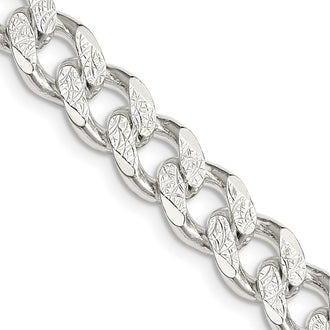 High-Quality 9.3mm Pav Curb Chain Necklace in Sterling Silver | Stylish Value