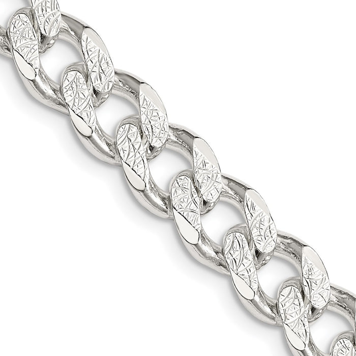 High-Quality 9.3mm Pav Curb Chain Necklace in Sterling Silver | Stylish Value-1
