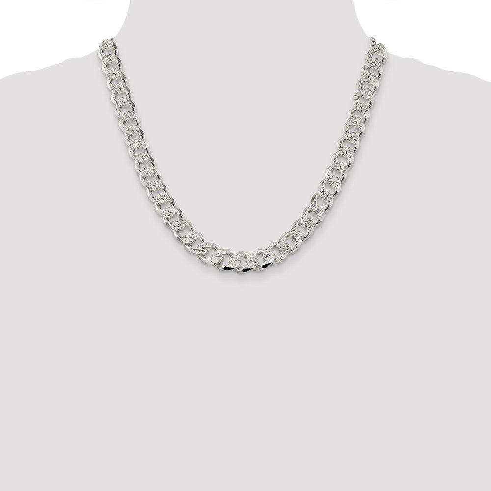 High-Quality 11.0mm Pav Curb Chain in Sterling Silver - Stylish Value Piece
