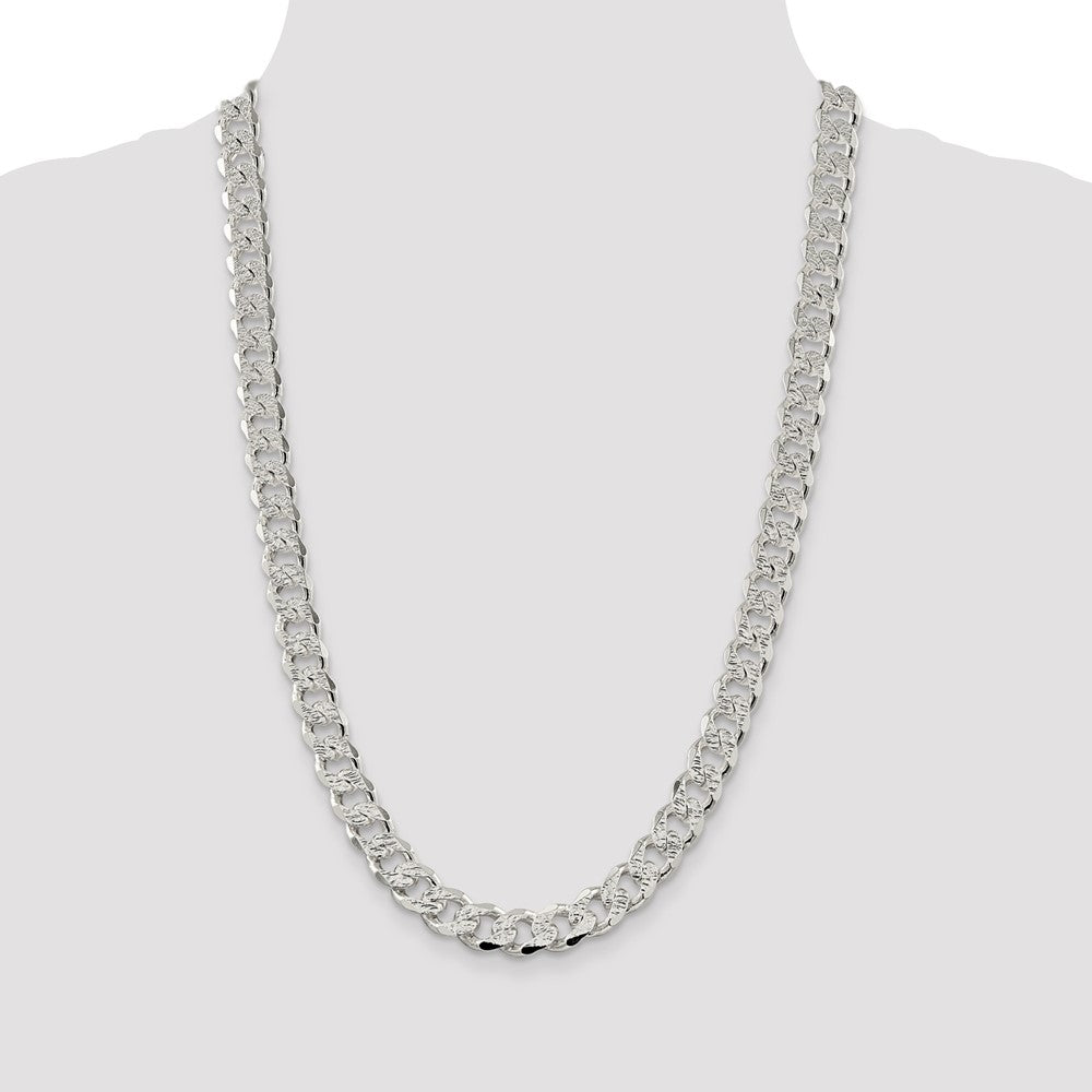 High-Quality 11.0mm Pav Curb Chain in Sterling Silver | Affordable Luxury