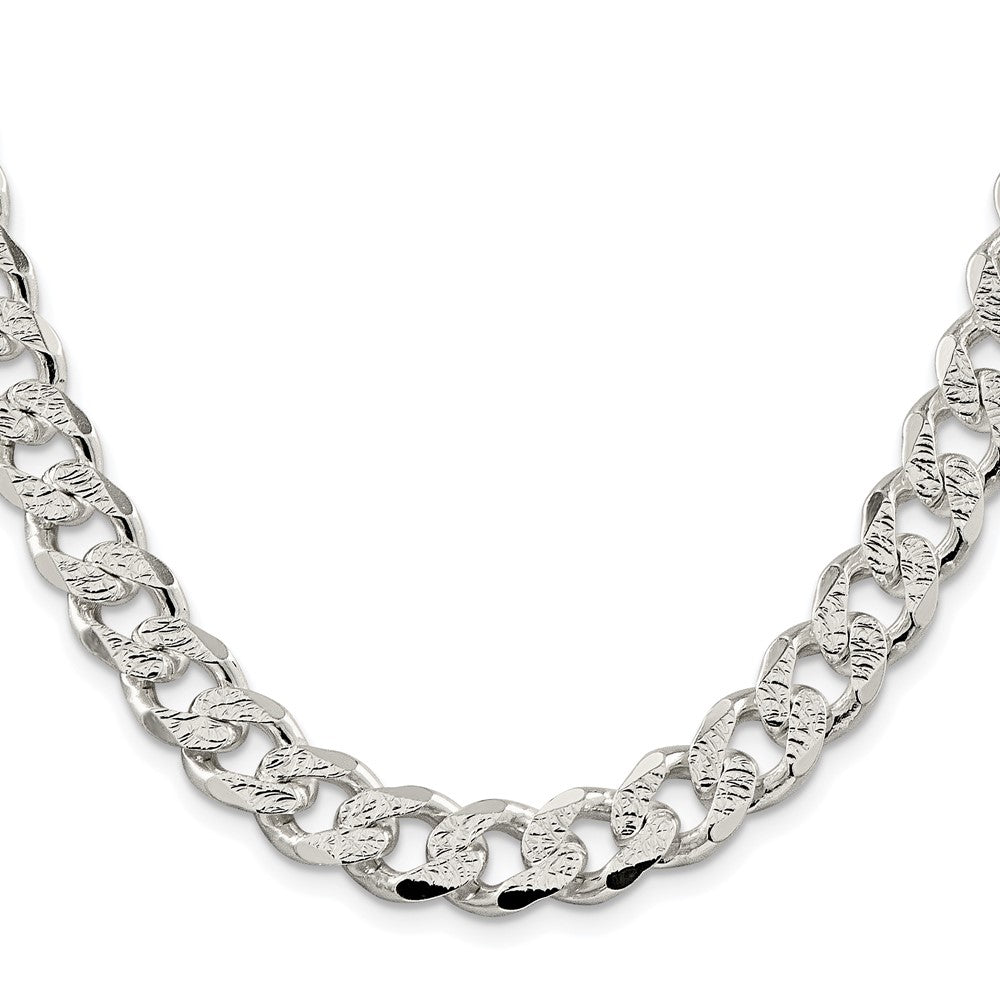Buy Stylish Rhodium-Plated Sterling Silver 11.0mm Pav Curb Chain - Affordable Elegance