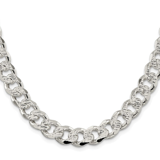Buy Stylish Rhodium-Plated Sterling Silver 11.0mm Pav Curb Chain - Affordable Elegance