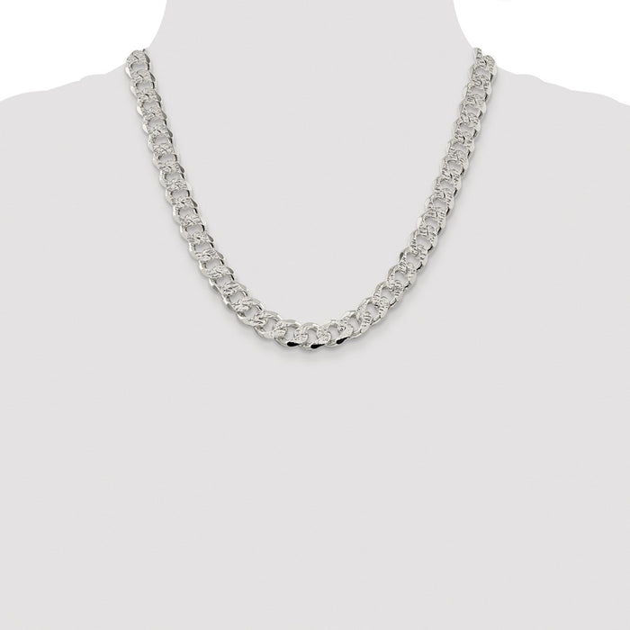 Buy Stylish Rhodium-Plated Sterling Silver 11.0mm Pav Curb Chain - Affordable Elegance-4