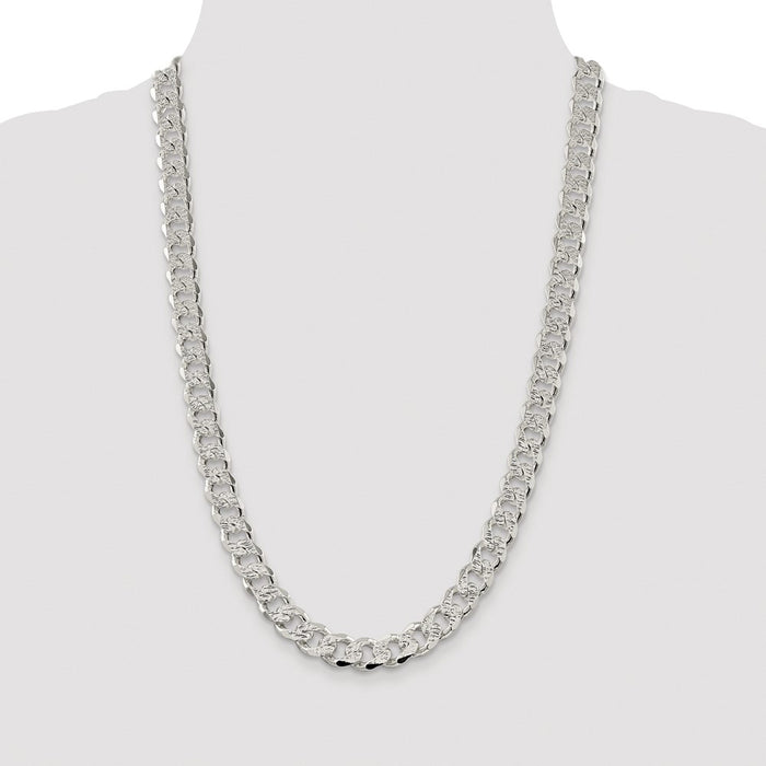 Buy Stylish Rhodium-Plated Sterling Silver 11.0mm Pav Curb Chain - Affordable Luxury-4