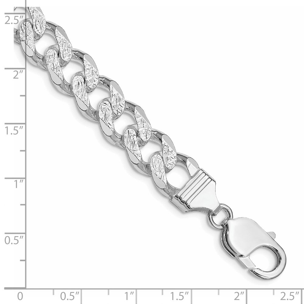 Buy Exclusive Rhodium-Plated Sterling Silver 11.0mm Pav Curb Chain - Stylish Value!