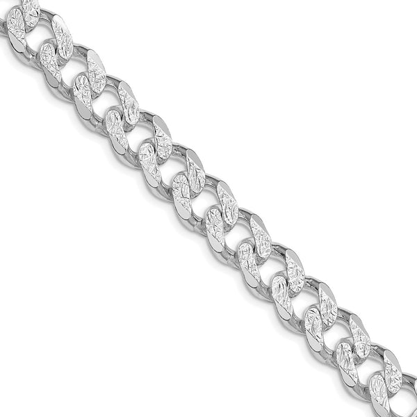 Rhodium-Plated Sterling Silver 11.0mm Pavé Curb Chain - Style GR1-1032406