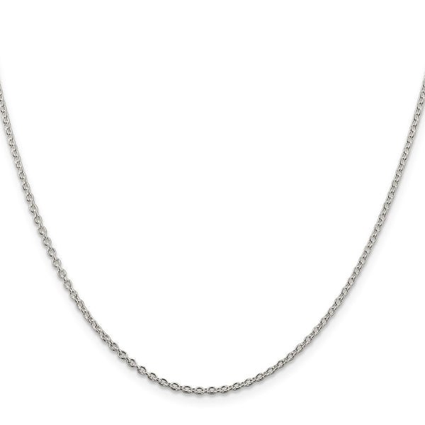 Rhodium-Plated Sterling Silver 1.95mm Cable Chain