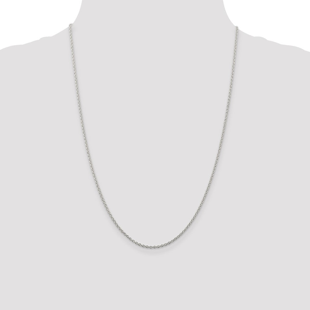 Exclusive Rhodium-Plated Sterling Silver 1.95mm Cable Chain - Stylish Value!