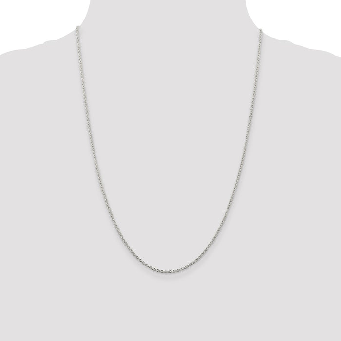 Exclusive Rhodium-Plated Sterling Silver 1.95mm Cable Chain - Stylish Value!-4