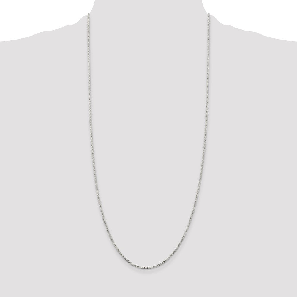 High-Quality Rhodium-Plated Sterling Silver 1.95mm Cable Chain - Stylish Value!