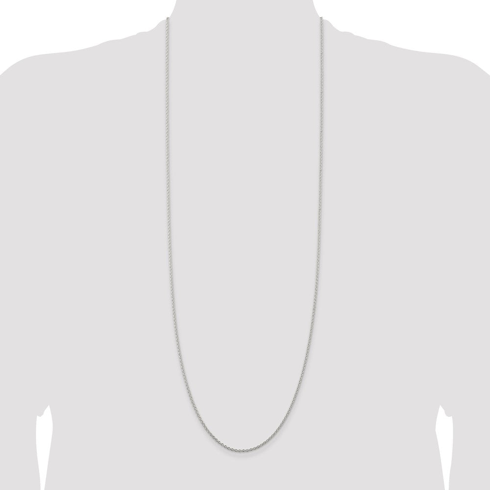 Buy Stylish Rhodium-Plated Sterling Silver 1.95mm Cable Chain - Affordable Luxury
