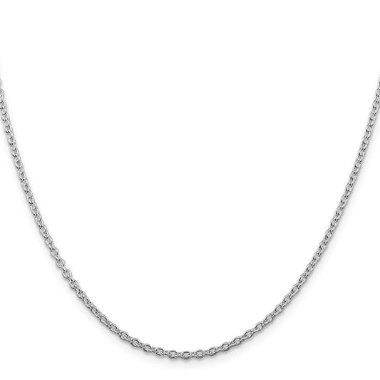 Buy Stylish 2.25mm Rhodium-Plated Sterling Silver Cable Chain - Affordable Luxury