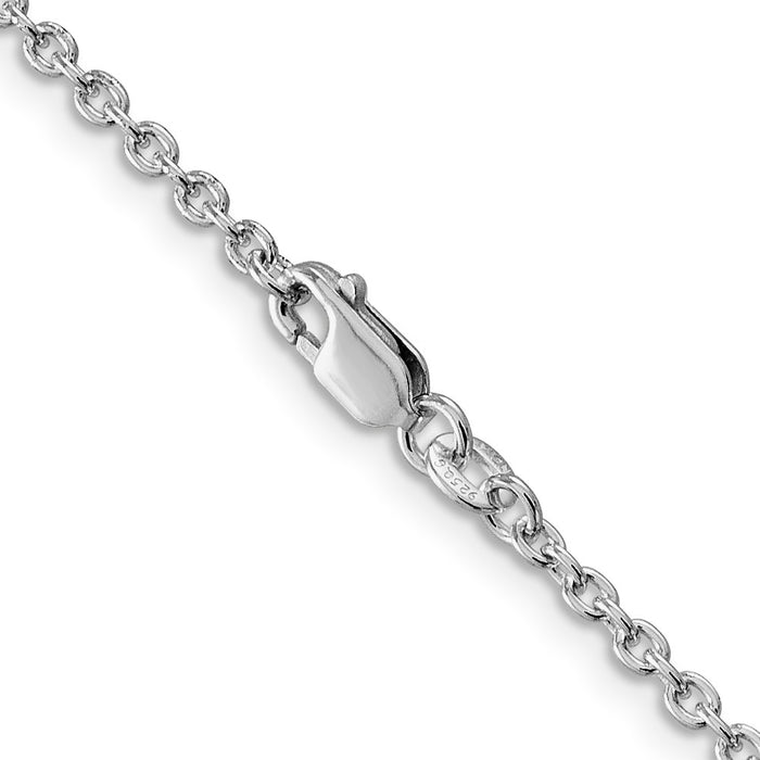 Buy Stylish 2.25mm Rhodium-Plated Sterling Silver Cable Chain - Affordable Luxury-3