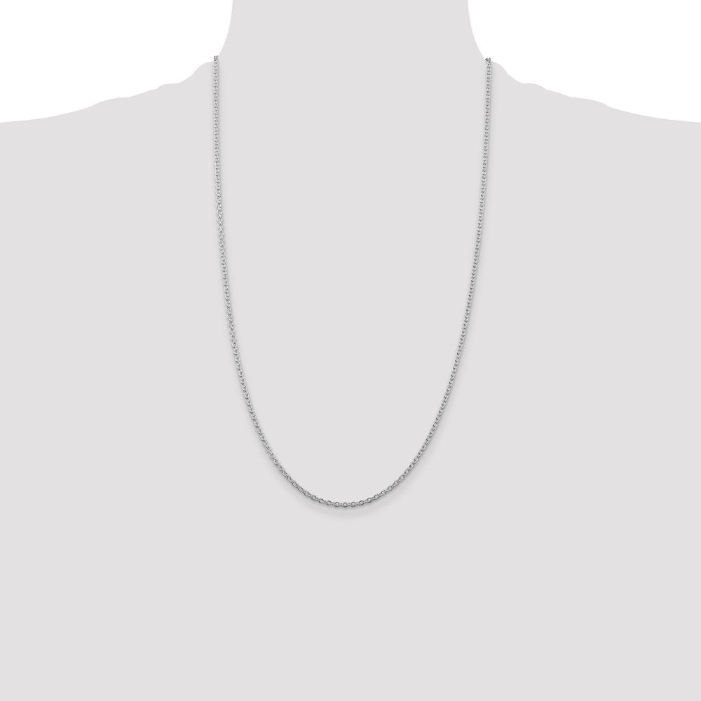 Buy Stylish Rhodium-Plated Sterling Silver Cable Chain - 2.25mm, Affordable Price
