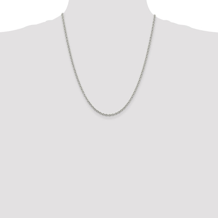 High-Quality Sterling Silver 2.75mm Cable Link Chain - Stylish & Affordable!-4